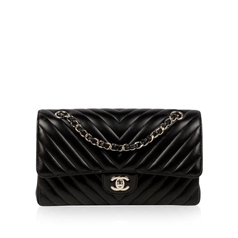 chanel m l classic flap chevron